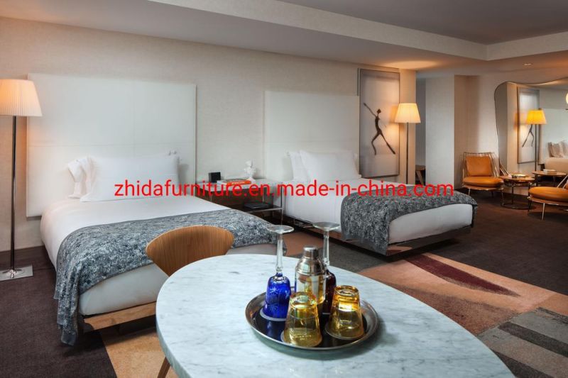 Modern Design 5 Star Hotel Apartment Living Room Furniture Chinese Supplier Wooden Bedroom Furniture King Size with Leisure Sofa