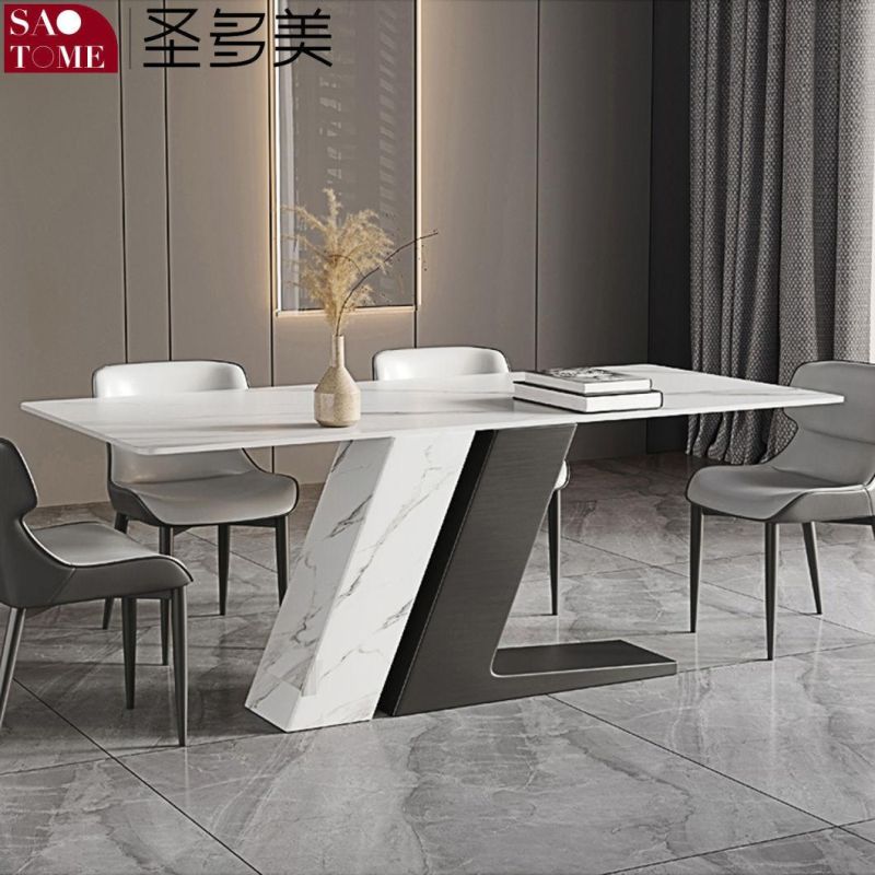 Modern Dining Room Furniture High-Grade L-Shaped Base Dining Table