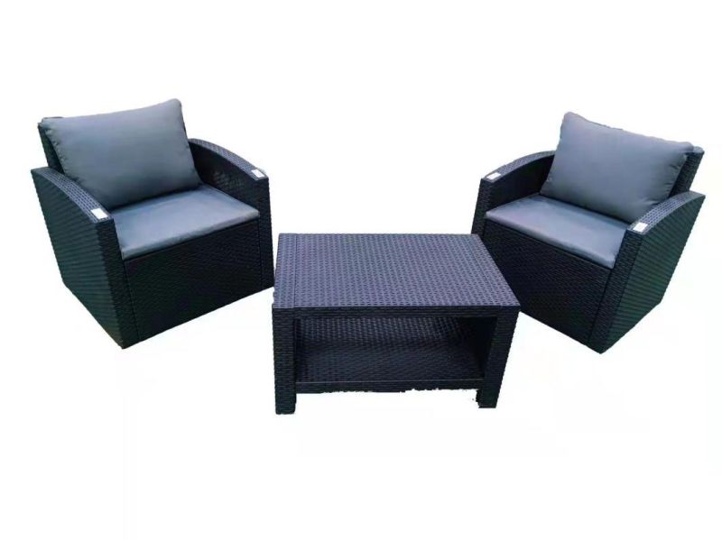 Rattan Pattern Plastic Polythene Injection Sofa Home Used Sofa in Modern Furniture Outdoor Furniture Living Room Garden Camping Leisure Sofa Sets