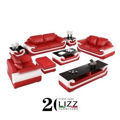 European Style Modern Living Room Furniture Set Leisure Contemporary Genuine Leather Sofa