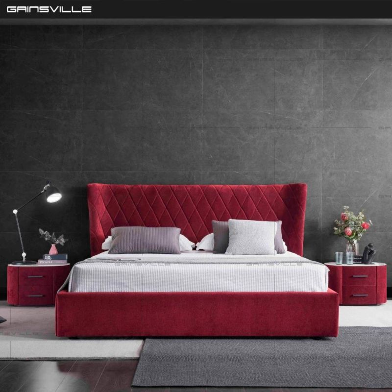 Factory Wholesale Luxury Tufted Platform Beds Set Upholstered Leather/Fabric Double King Bed Gc1630