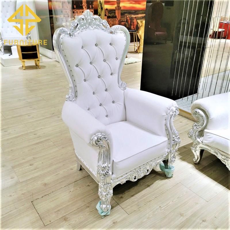 Wholesale Modern Luxury Sliver Kids Royal Throne Chair for Hotel Sofa