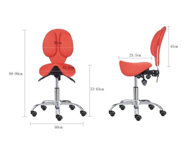 Massage Function Backrest Ergonomic Saddle Seat Stool Office Chair