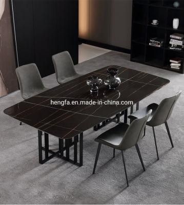 Modern Home Dinner Furniture Metal Frame Restaurant Marble Dining Table