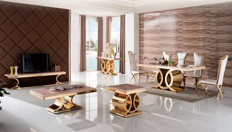 Modern Style Dining Room Furniture Transparent Glass Restaurant Metal Table