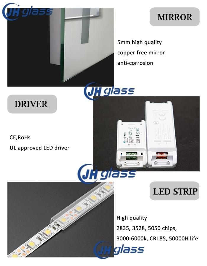 LED Intelligent Light-Emitting Bathroom Mirror for Home Hotel Decoration with Dimmer & Anti-Fog