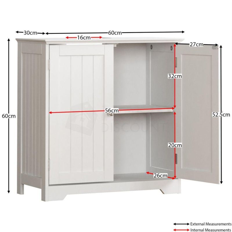 Bathroom Sink Cabinet Under Basin Unit Cupboard Storage Furniture White