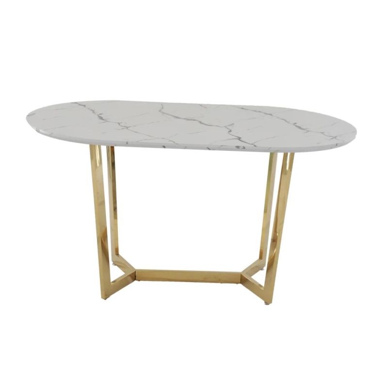 Modern Design Marble Top Stainless Steel Dining Table