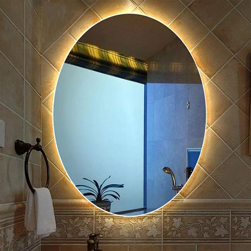 OEM/ODM Backlit Oval Wall Hanging Bathroom Smart LED Lighting Mirror