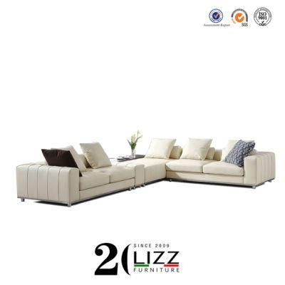 2020 New Modern L Shape Sectional Corner Genuine Leather Sofa Furniture Set