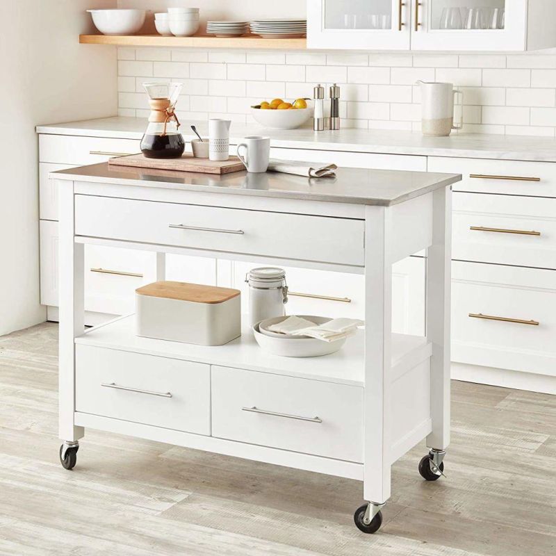 Kitchen Trolleys with Drawers, Rolling Kitchen Island Trolleys with Storage Racks