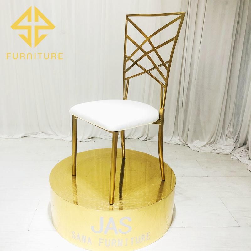 USA Fashionable Golden Metal Dining Chair for Hotel Furniture Wedding Events Used