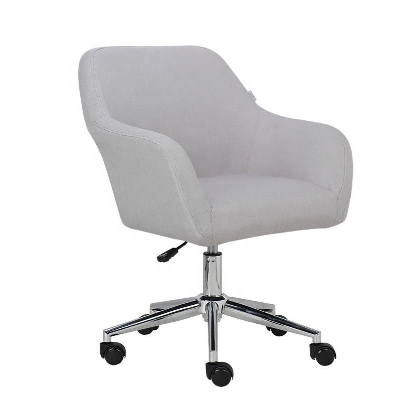 Wholesale Adjustable White Leisure High Modern Bar Chair Swivel Office PC Desk Computer Chair with Electroplated Base