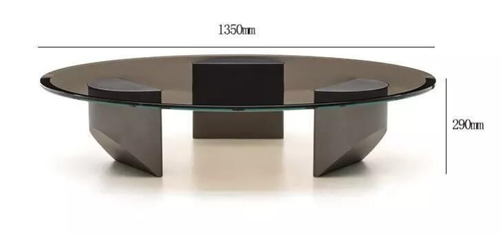 Italian Design Living Room Furniture Black Oak Wooden Tea Tables Table Glass Coffee Tables