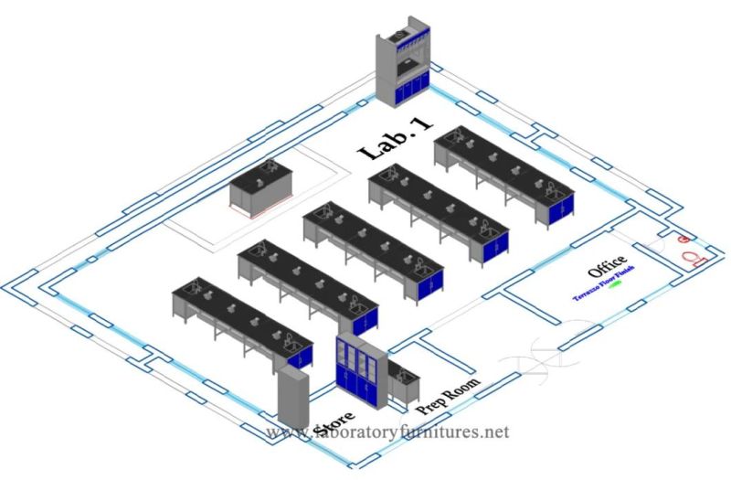 Modern O-Frame Laboratory Furniture in New Zealand Processed by German Facility Jh-Wf060