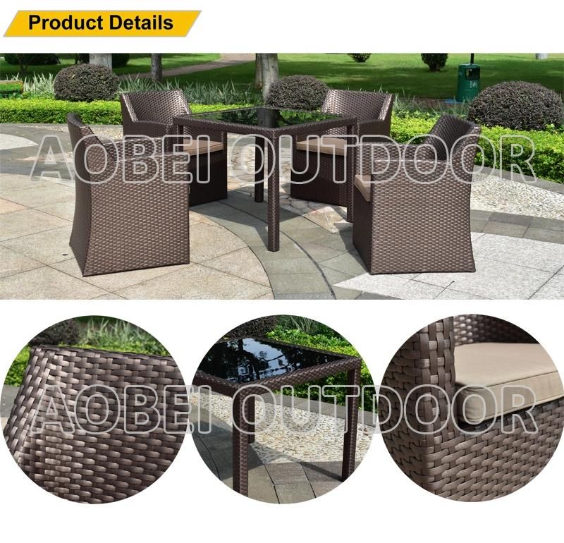 Modern Outdoor Garden Patio Hotel Restaurant Home Rattan Wicker Dining Table Chair Furniture