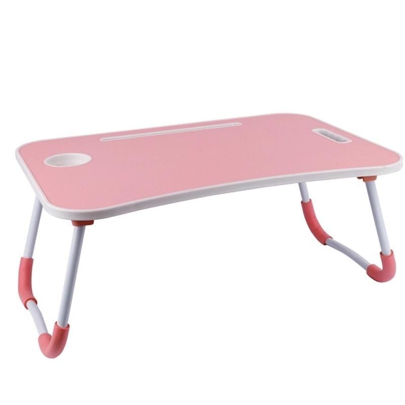 Foldable Notebook Stand Laptop Bed Tray Dormitory Lap Table with Tablet Slot & Cup Holder for Watching Reading Working on Bed So