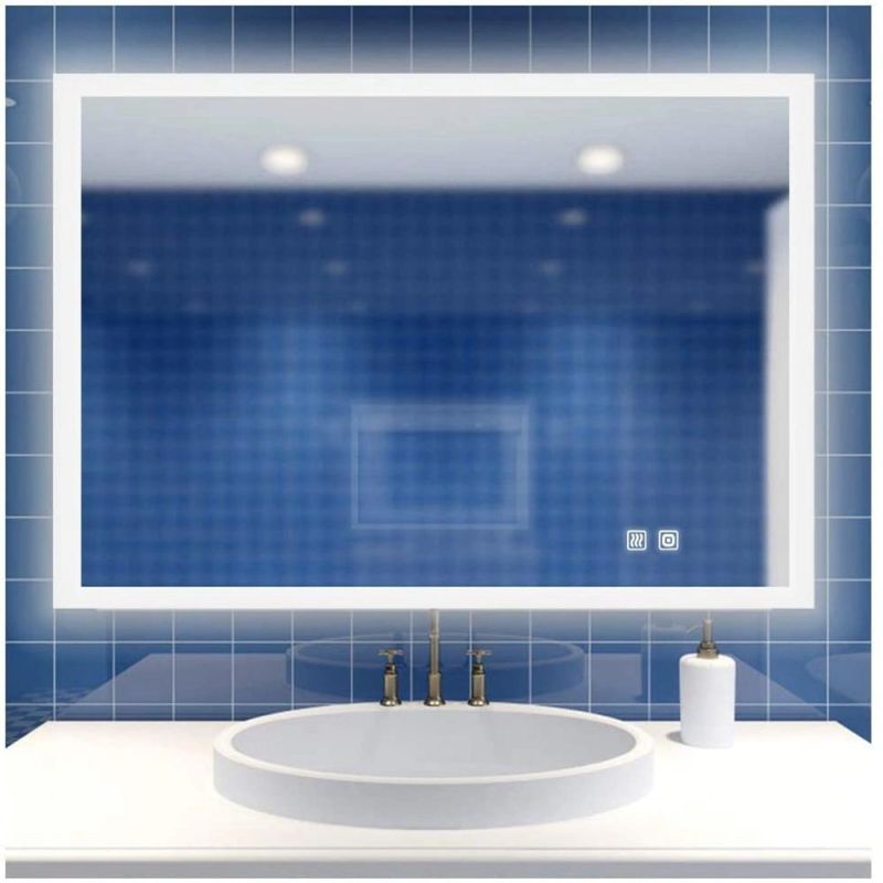 Aluminium Frame LED Illuminated Mirror Customized Size Intelligent Bathroom Mirror with Touch Sensor