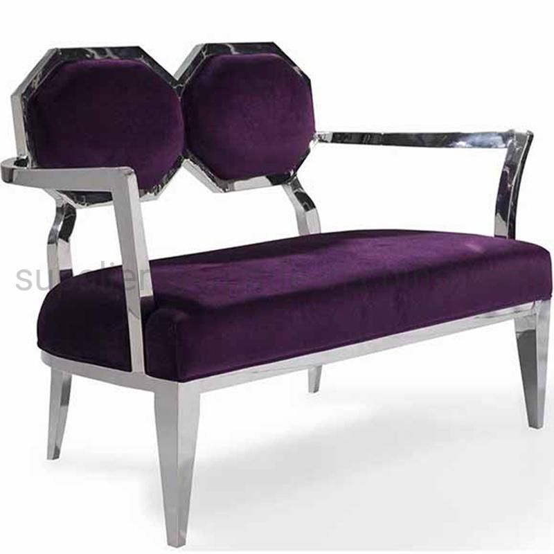 Nordic Style Hotel Furniture Metal Frame 3 Seater Fabric Sofa