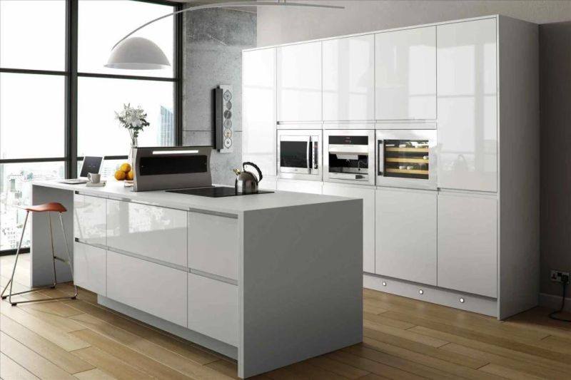 Modern High Gross White Lacquer Kitchen Cabinet Ideas Customized