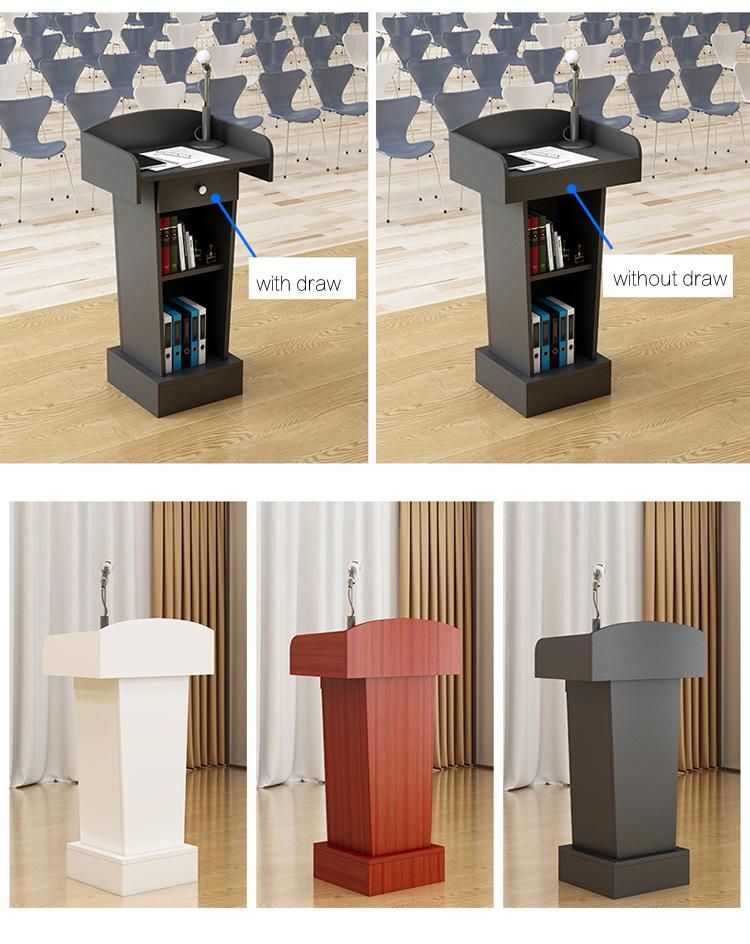 OEM Accepted Commercial Used Floor Standing Wooden Lectern Podium Rostrum