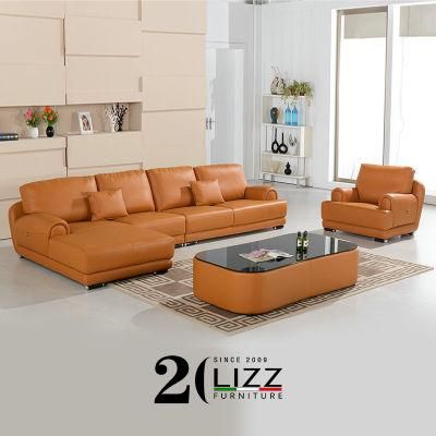 Italy Design Modern Leisure Living Room Furniture Italian Leather Corner Sofa