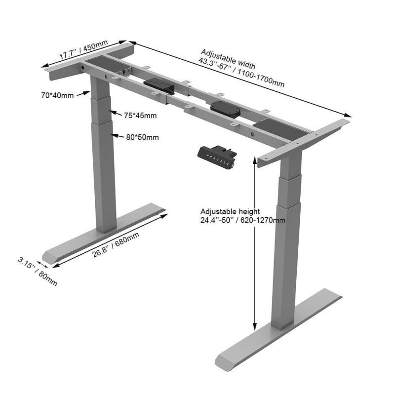 Wholesale Living Room Furniture Electric Dual Motor Height Adjustable Desk Frame