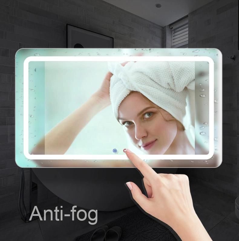 Luxury Hotel Touch Screen Bathroom Mirror Anti-Fog Lighted Mirror