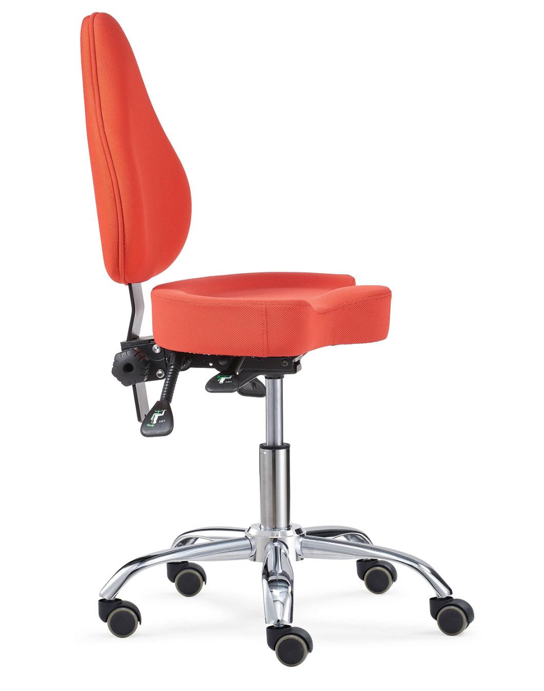 Adjustable Height Rolling Comfortable Red Office Chair with Backrest