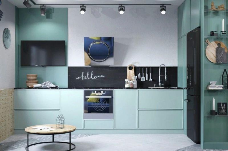 Light Blue Shaker TV Cabinet Wall Kitchen Cabinets (KSM02)