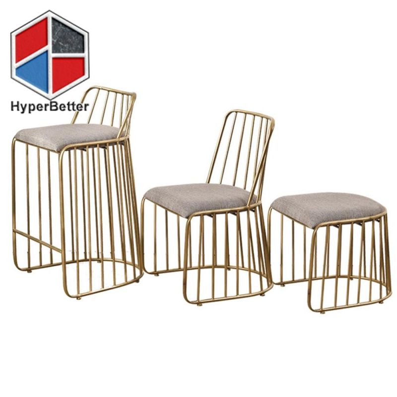 Aluminum Frame Dark Fabric Bar Stool