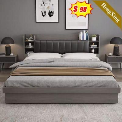 Wooden Modern Leather Headboard Home Furniture King Queen Size Double Massage Adjustable Bed with Memory Foam Mattress