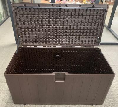 28 Gal Deck Box Resin Garden Patio Storage Furniture Deck Box