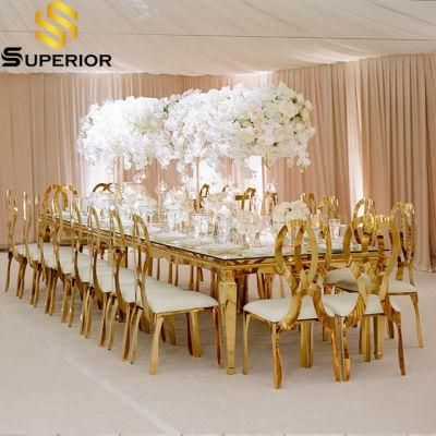 Wholesale Royal Hotel Event Furniture Wedding Restaurant Glass Dining Table