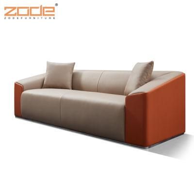 Zode Luxury Furniture Modern Living Room Fabric PU Leather 3 Seater Living Room Sofa Sets