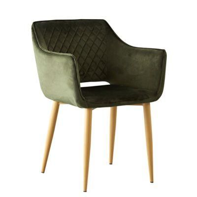 Restaurant Furniture Free Samples Modern Simple Colorful Fabric Velvet Dining Chair