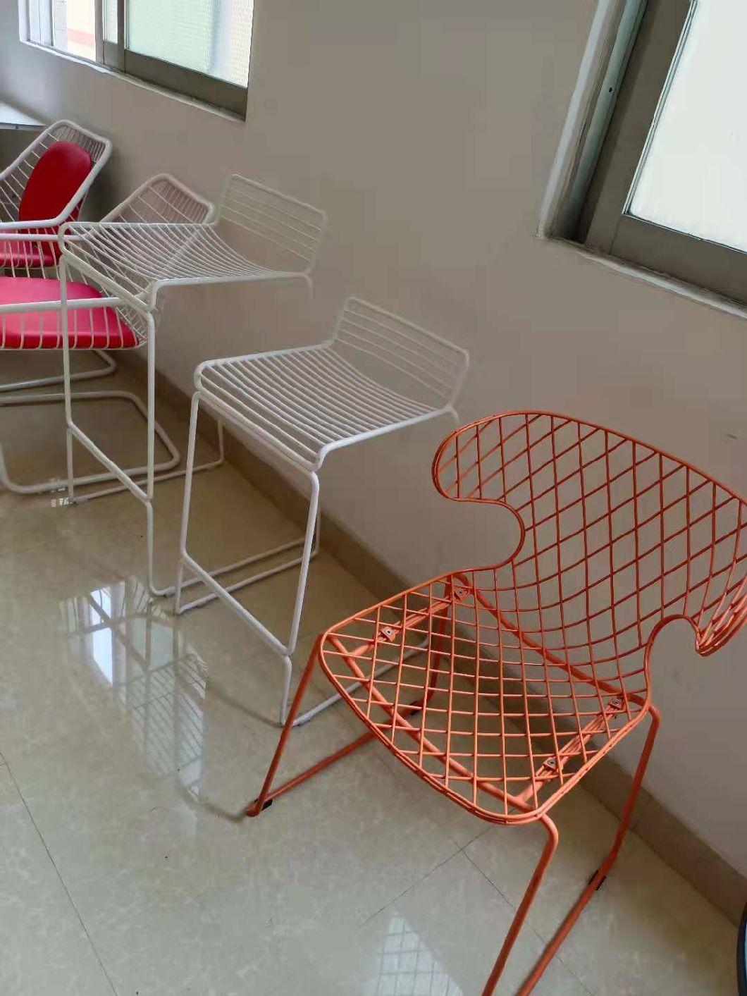 New Design Outdoor Anti UV Painting Wire High Stool Chair