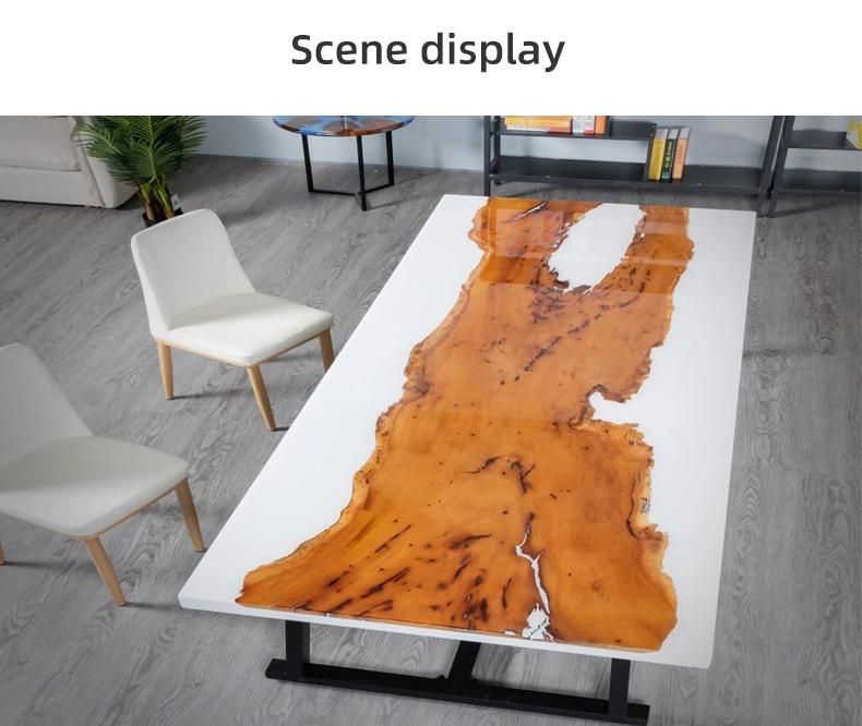 High Quality Modern Dining Table Latest Epoxy Resin Wood Dining River Table for Dining Room Home and Hotel