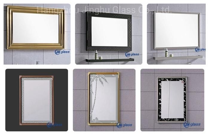 Black Golden Color Frame Round Rectangle Vanity Make-up Mirror for Bathroom