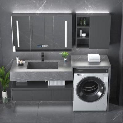 Light Luxury Bathroom Cabinet Combination Simple Modern Mirror Cabinet Toilet Hand Wash Basin Rock Board Wash Table Set