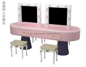 Indoor Dramatic Play Equipment Girls Pink Color Makeup Mirrors Role Play Furniture for Kids Play Party Room