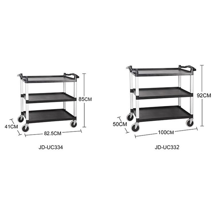 Kitchen Trolley Plastic Restaurant Service Trolley Food Serving Storage Trolley