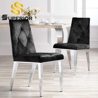 Modern UK Black Velvet Dining Room Chair for Home Furniture