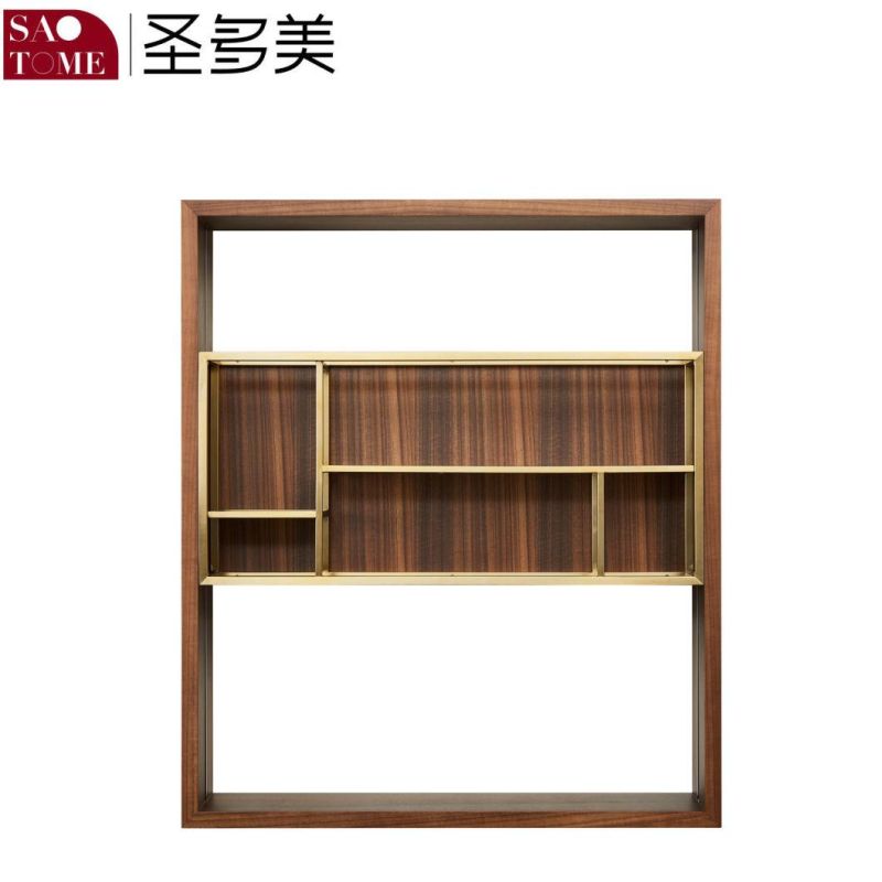 Modern Simple Stainless Steel Black Glass Bookshelf