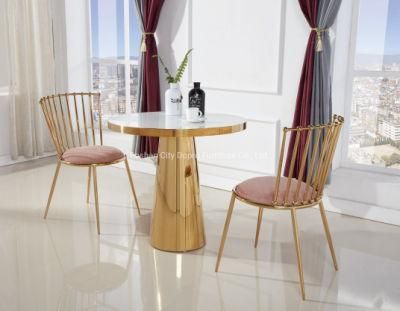 Gold Negociate Table with Marble Top