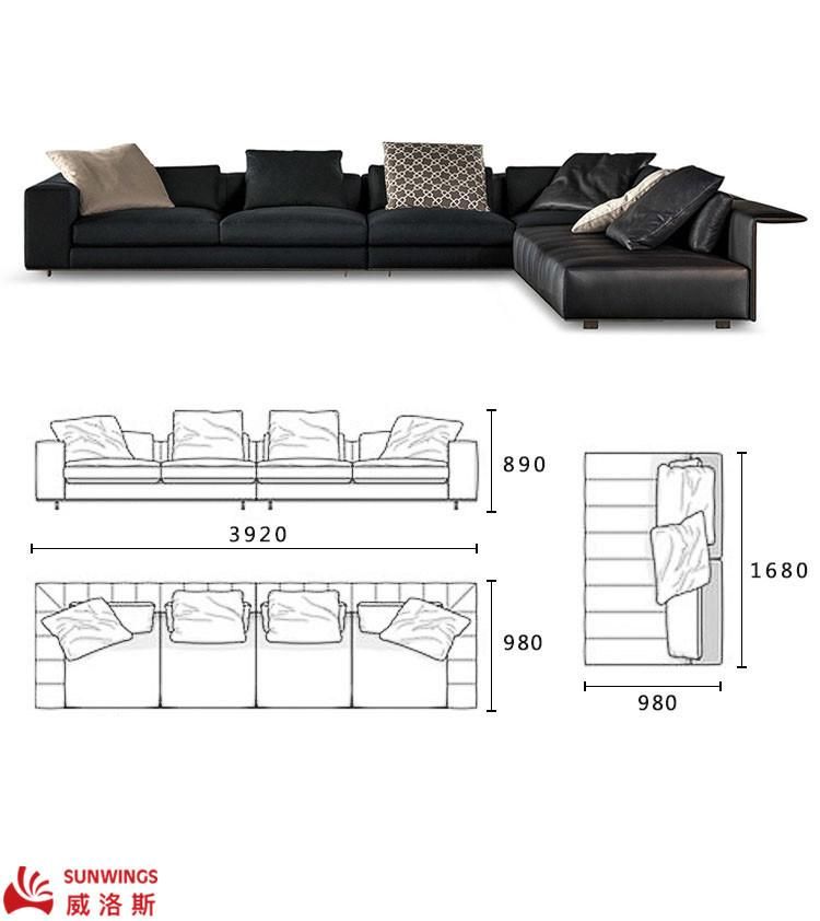 Home Furniture Modern and Simply Unique Design Metal Leg with Fabric Sofa for Hotel