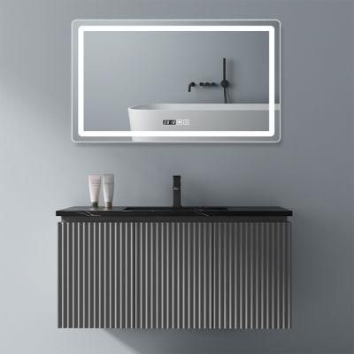 Made in China Wall Mounted Modern Style Hot Selling Bathroom Furniture Vanity with Rock Plate Sink