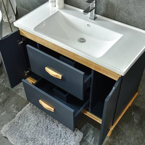 Modern Waterproof MDF Vanity Hotel Toilet PVC Bathroom Cabinet with Mirror