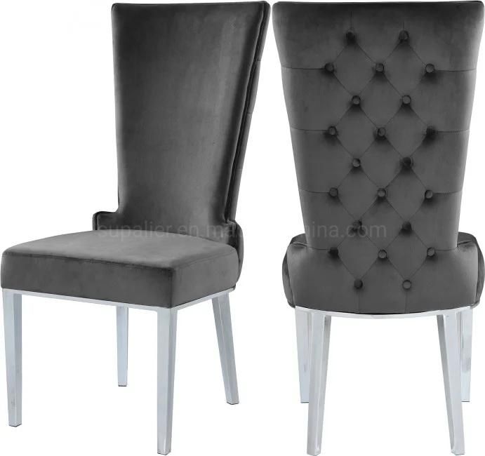 Hot Selling Gray Velvet Wholesale European Market Dining Room Chair