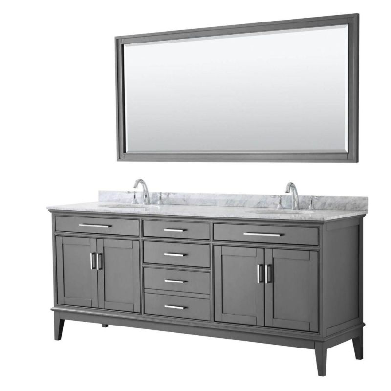 80" Double Bathroom Vanity - Dark Grey